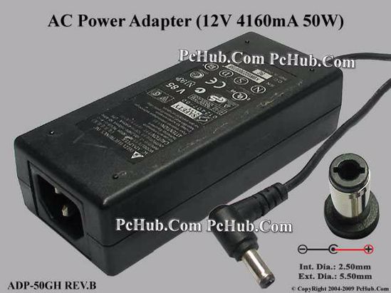 Delta Electronics ADP-50GH REV.B AC Adapter 5V-12V 12V 4160mA, Tip C, (IEC C14) Delta Electronics ADP-50GH REV.B AC Adapter 5V-12V 12V 4160mA, Tip C, (IEC C14)
